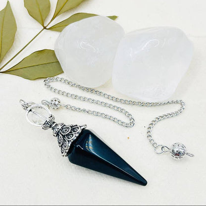 Obsidian Pyramidal Hexagon Spirit Pendulum