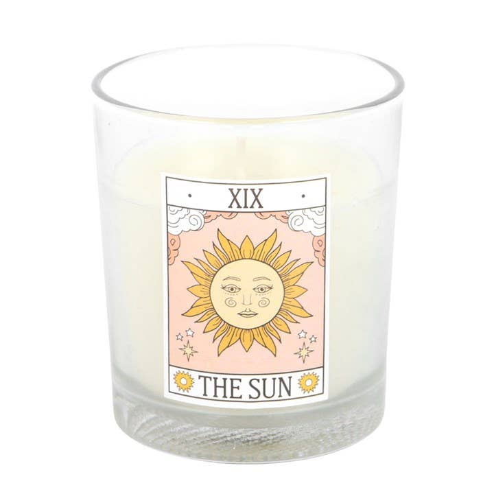 The Sun Vintage Tarot Card Rose Candle