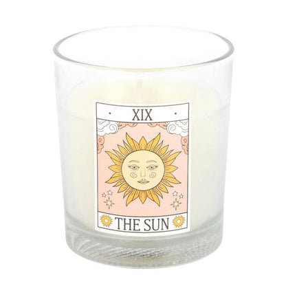 The Sun Vintage Tarot Card Rose Candle