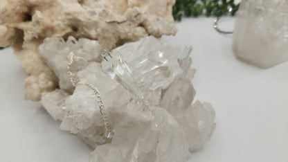 Clear Quartz Pendulum w/Silver Plated Chain