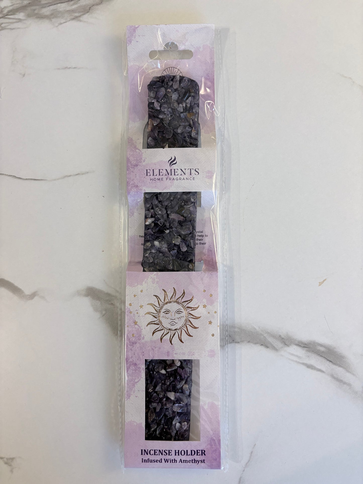 Amethyst Elements Crystal Wooden Incense Burner