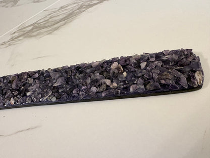 Amethyst Elements Crystal Wooden Incense Burner