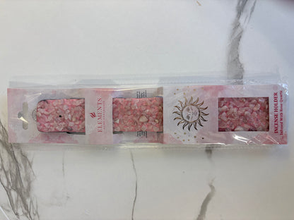 Rose Quartz Elements Crystal Wooden Incense Burner