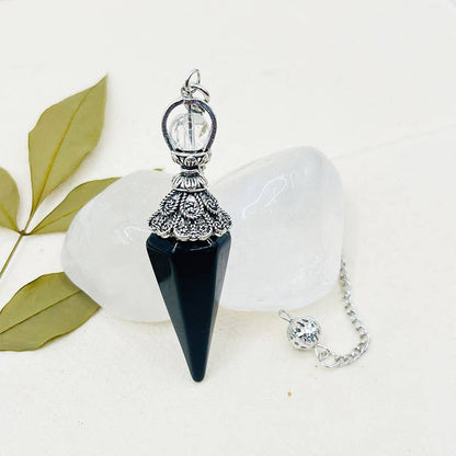 Obsidian Pyramidal Hexagon Spirit Pendulum