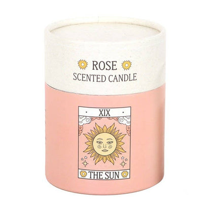 The Sun Vintage Tarot Card Rose Candle